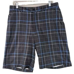 Kirkland‎ Signature Performance Plaid Golf Chino Shorts Casual Stretch Sz 34